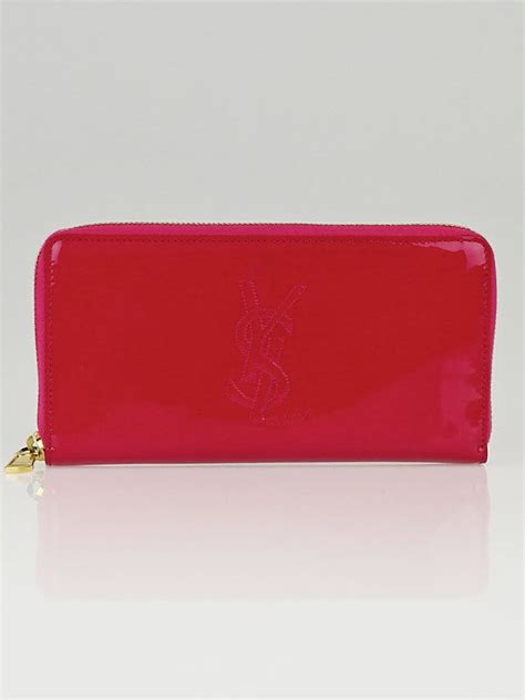 SAINT LAURENT Patent Leather Belle De Jour Zippy Wallet 